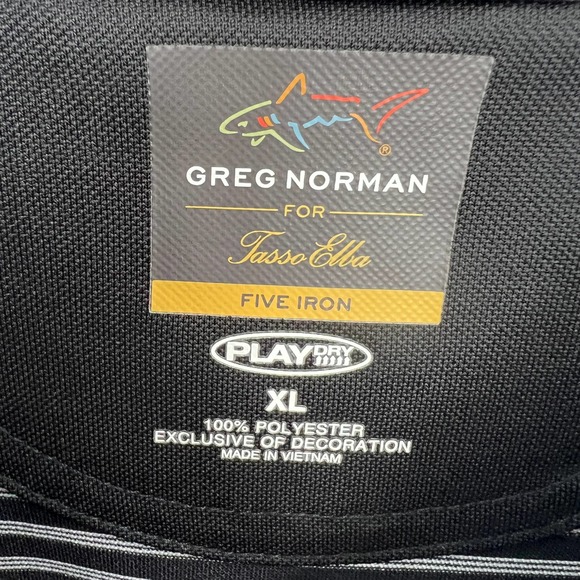 Greg Norman for Tasso Elba Men's Black Five Iron Play Dry Polo Size XL - Picture 3 of 4